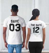 Custom Numbers Save The Date Shirts, Bride and Groom, Engagement, Couples Shirts, Just Married Shirts, Anniversary T-shirts 2024 - buy cheap