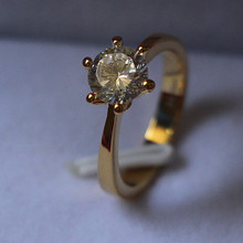 Тестовое положительное твердое кольцо из 18-каратного желтого золота 1.5CT Moissanite Diamond Solitaire 6 кольцо с зубцами помолвка 750 золотые ювелирные изделия для женщин 2024 - купить недорого