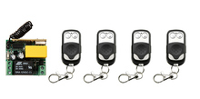 Sistema de interruptor com controle remoto sem fio ac220v 1ch, código de aprendizagem, telescópio, 1 * receptor e 4 * transmissor aplicativo, porta de garagem