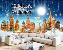 Beibehand-papel de parede para quarto de crianças, fantasia, castelo, hd, quarto infantil, fundo, papel de parede, mural 3d, porta, rosa 2024 - compre barato