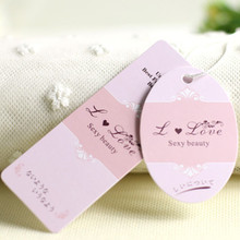 Custom Grade A Coated Pink paper price tags for women underwear Artwork print swing Hang tag 40 mm * 80 mm 2024 - buy cheap