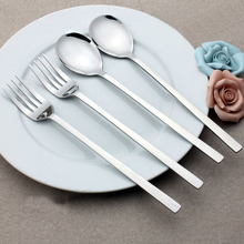 4pcs 8.5'' Korean Cutlery Stainless steel Dinner Spoon Fork Long handled Tableware Travel Portable Silver Dinnerware Flatware 2024 - buy cheap