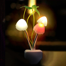 3 LED Colorful Mushroom Lamp 1pc  Novelty Mushroom Fungus Night Light Plug Light Sensor AC110V-220V Led Night Lights for baby 2024 - buy cheap