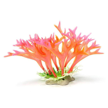 Rosa Artificial Antler Coral para acuario, decoración de césped, tanque de agua submarino para plantas 2024 - compra barato