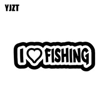 Yjzt adesivo de vinil i coração 12cm * 4.3cm, adesivo de carro estiloso de coração amor decalques preto prateado acessórios de pesca 2024 - compre barato