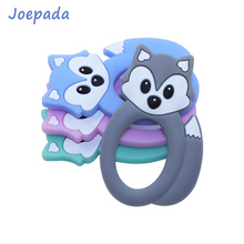 Joepada Fox Baby Teether Cute Animal Safe Silicone Chewing Teething Toys DIY Baby Teething Necklace BPA Free Silicone Beads 2024 - buy cheap