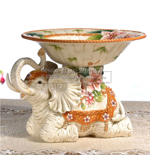 Cerâmica criativa elefante frutas doces prato de armazenamento sobremesa lanche salada placa decoração para casa casamento artesanato estatueta 2024 - compre barato