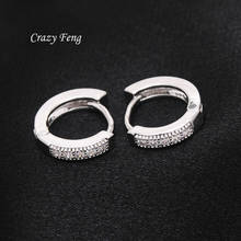 High Quality Wide Loop Brincos Big Round Circle Crystal Wedding Hoop Huggie Earrings For Women Bijoux Rhinestone Jewelry Gift 2024 - buy cheap