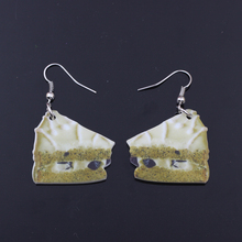 1 pair green tea sandwich food earrings colorful new 2014 cute lovely printing acrylic design summer style for girls jewelry 2024 - buy cheap
