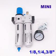 High quality Pneumatic air filter regulator and lubricator Manual drain 1/8 1/4 3/8 inch MINI type FRC air source treatment unit 2024 - buy cheap