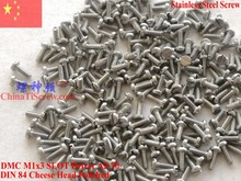 DIN 84 stainless steel Screws M1x3 Cheese Head SLOT Driver A2-70 ROHS Polished 100 pcs 2024 - buy cheap