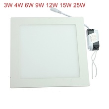 LED Downlight 4W 6W 9W 12W 15W 25W Square/Round Ultra thin SMD 2835 Power Driver Ceiling Panel Lights Cool/Natural/Warm White 2024 - buy cheap
