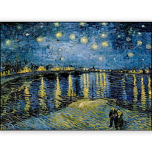 Broca quadrado completo 5d diy pintura diamante van gogh "noite estrelada sobre o ródano" diamante bordado ponto cruz mosaico de cristal 2024 - compre barato