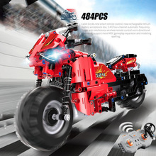 Bloques de construcción TECHNIC city para niños, juguete de ladrillos para armar motocicleta racetrack a control remoto, serie TECHNIC city, ideal para regalo, 2,4 ghz 2024 - compra barato