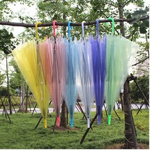 50 шт./лот зонтик с длинной ручкой прозрачный для взрослых детей детский танцевальный зонтик-карандаш цветной прозрачный зонтик WA0687 2024 - купить недорого