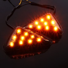 Motorcycle Turn Signal Smoke Triangle Flush Mount Turn Signal Indicators Amber LED Light Motorbike Lamp Universal 1 Pair 12V New 2024 - buy cheap