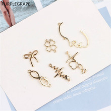 DIY earrings jewelry material bracelet pendant accessories Korea fashion alloy geometry minimalism 10 pieces PURPLEGRAPE 2024 - buy cheap