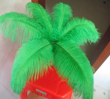 100 Uds 10-12 pulgadas (25-30 cm) de alta calidad avestruz verde decoración de plumas para boda 2024 - compra barato