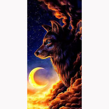 Full square / round DIY diamond embroidered Wolf King stares ahead 5D diamond painting rhinestone mosaic home decoration ZKY 2024 - buy cheap