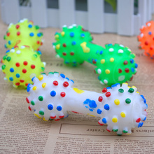 1pcs Pet Dog Toys Colorful Dotted Dumbbell Shaped Dog Toys Squeeze Cute Squeaky Faux Bone Pet Chew Toys For Small Dogs Toys 2024 - buy cheap