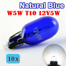 Flytop (10 шт./лот) 501 W5W XENON T10 натуральное голубое стекло 12 В 5 Вт W2.1x9.5d одна лампа накаливания супер белая автомобильная лампа 2024 - купить недорого