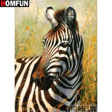 HOMFUN Full Square/Round Drill 5D DIY Diamond Painting "Animal zebra" Embroidery Cross Stitch 5D Home Decor Gift A14325 2024 - buy cheap