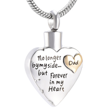 IJD9980 Cremation Necklace For Dad No Longer By My Side ,But Forevert In My Heart Stainless Steel Memorial Urn Jewelry Hold Ash 2024 - buy cheap