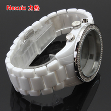 Nova pulseira de relógio de cerâmica de alta qualidade, pulseira de relógio de diamante preto fit ar1456, pulseira de relógio 2024 - compre barato