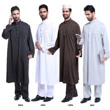 Conjuntos de ropa de Jubba musulmana para hombres, camisa de Jilbab musulmana de talla grande, Thobe islámico, servicio de adoración Abaya, Ramadán de Oriente Medio 2024 - compra barato