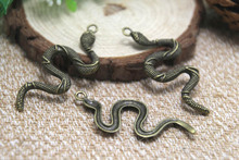 10pcs--Snake Charms, Antique Tibetan bronze Tone Large Snake charm pendant 54x25mm 2024 - buy cheap