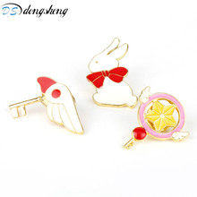 dongsheng Sakura Card Captor Brooches for Women Girls Sweet Sakura Magic Cane Birdhead Rabbit Brooch Pins for Clothes Wear  2024 - buy cheap