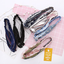 Retro Bohemian Hair Band Print Headbands Retro Cross Turban Headwear Bandanas HairBands Hair Accessory Headwrap for Women Girls 2024 - buy cheap