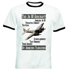 2019 New Short Sleeve Men Fashion Men T Shirts Round Neck Junkers Ju 88 Aircraft - Black Ringer Cotton T Shirt Brand T-Shirts 2024 - buy cheap