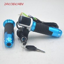 24V 36V 48V e bike twist throttle accelerator with LCD battery Indicator/ON-OFF Key Lock for electric bicycle/scooter 2024 - buy cheap