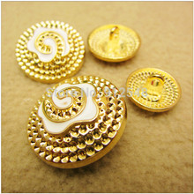 10pcs Gold button15mm/18mm/22mm/25mm Flower metal buttons wholesale fashion, garment accessories,JR5413 2024 - buy cheap