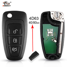 Dandkey Car Remote Flip Key 3 Buttons 434mhz FSK For Ford Mondeo Focus C-Max S-Max 2011 2012 2013 2014 With 4D63 40bit 80Bit 2024 - buy cheap