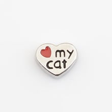 Love my Cat-abalorios flotantes, medallones, FC0289 2024 - compra barato