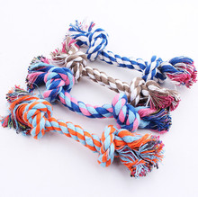 1 pcs Pets dogs pet supplies Pet Dog Puppy Cotton Chew Knot Toy Durable Braided Bone Rope 16CM Funny Tool (Random Color ) AA 2024 - buy cheap