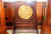 Dongyang wood carving boutique plaque antique screen seat screen partition Chinese classical background peony shipping 2024 - buy cheap