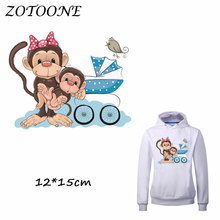 Zotoone adesivos de macaco de bebê para transferência de calor, camisetas, jeans, transferências de ferro, decoração diy, roupas 2024 - compre barato