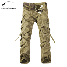 Men Cargo Pants Multi-pockets Baggy Casual Overalls Cotton Tactical Military Camouflage sweatpants Solid Trousers Plus Size 2024 - buy cheap