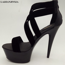 LAIJIANJINXIA Platform High Heels 15Cm Fashion Gladiator Style Summer Shoes For Women Ladies Sandals Platform Shoes H-036 2024 - buy cheap