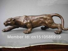 Superb Pure Bronze Art statue leopard catamount Sculpture 2024 - buy cheap