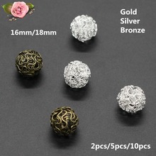 Fashion Bijoux Metal Wire Hollow Ball Pendant For Woman Handmade Necklace Bracelet Earrings Key Chain Charm Diy Jewelry Findings 2024 - buy cheap