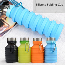 550ml Outdoor Sport Portable Silicone Water Bottle Retractable Folding Sports Drink Kettle Coffee Bottle Travel Drinking Cups 2024 - buy cheap