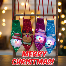 Светящиеся галстуки с рисунком из мультфильма «Санта Снеговик олень», детские тканевые игрушки для детей, фестивальный Рейв, Декор, рождественский подарок 2024 - купить недорого