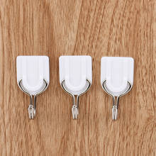 6PCS Strong Adhesive Towel Hooks Wall Door Sticky Hanger Hanging Holder Kitchen Bathroom Hats Bag Key Rails Dropshipping Aug31 2024 - buy cheap