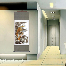 2016 novo! Imagem de parede grande tigre chinês, pintura realista, rolo de seda para decoração de casa, animais, arte de parede, pinturas, presente exclusivo 2024 - compre barato