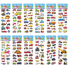 12 Sheets/set Cartoon Traffic Car Aircraft DIY Stickers Toys PVC Scrapbook for Children Diary Notebook Decoration Gifts 2024 - buy cheap