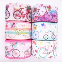 5 yards 1-1/2" 38MM Bicycle Flowers Printed Grosgrain Ribbon DIY Hair Bows Handmade Materials MD19022504 2024 - buy cheap